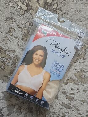 Playtex 18 Hour Ultimate Shoulder Comfort Wireless Bra Sz50DDD NWT Beige